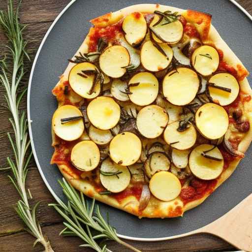 Пицца с запеченным чесноком и картофелем с розмарином и пармезаном