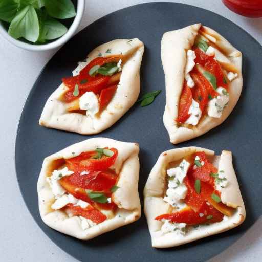 Запеченный красный перец и козий сыр