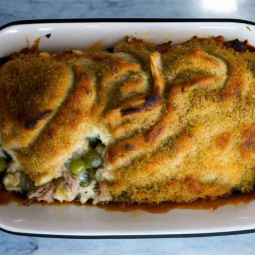 Запеканка из жареной курицы с фаршем
