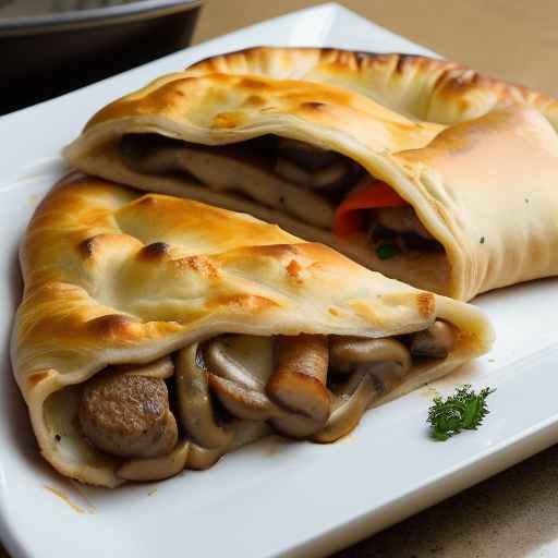 Кальцоне с колбасой и грибами