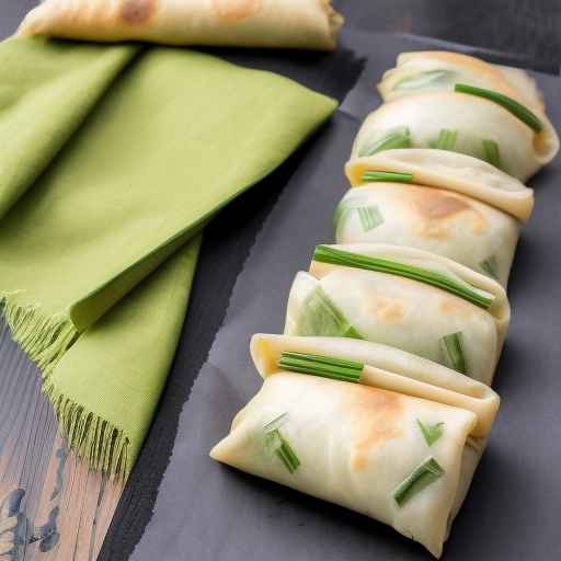 Блинные роллы с луком и яйцом