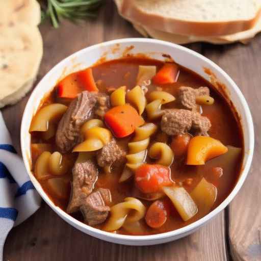 Гуляш с говядиной и овощами на медленном огне