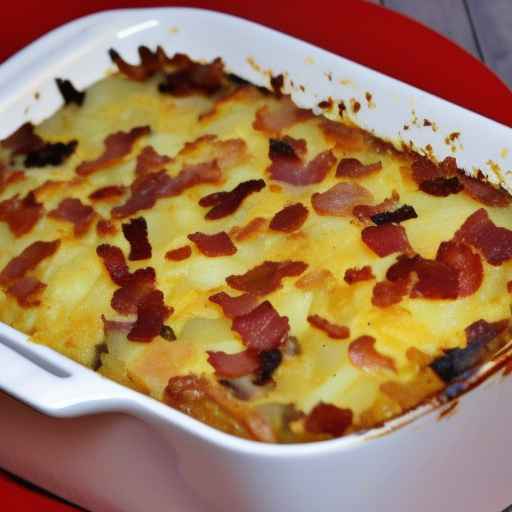 Запеканка с дымным беконом и картофелем