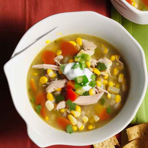 Юго-западный суп с курицей и кукурузой