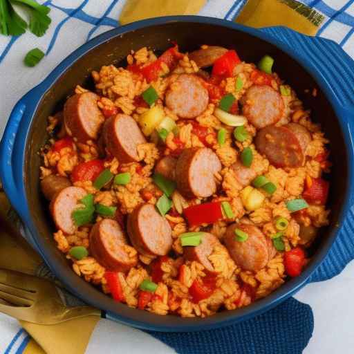 Пряная каджунская джамбалайя с андуйской колбасой