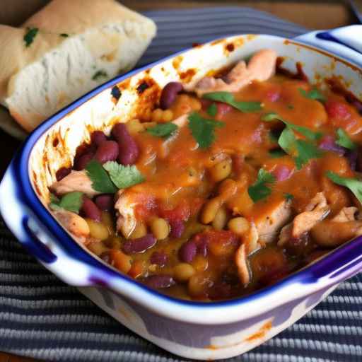 Пряная запеканка из курицы и фасоли