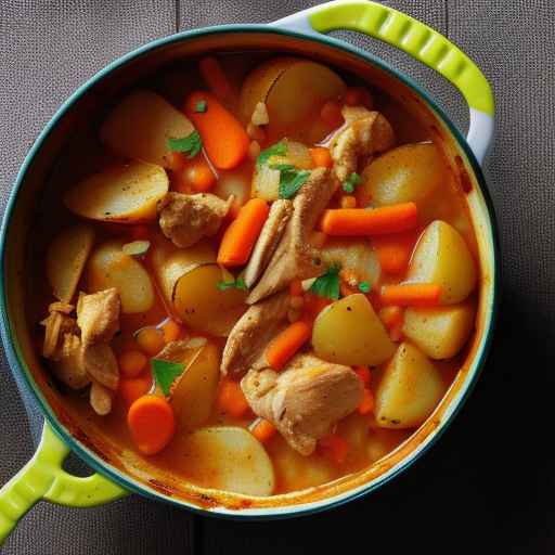 Пряное рагу из курицы и картофеля с морковью