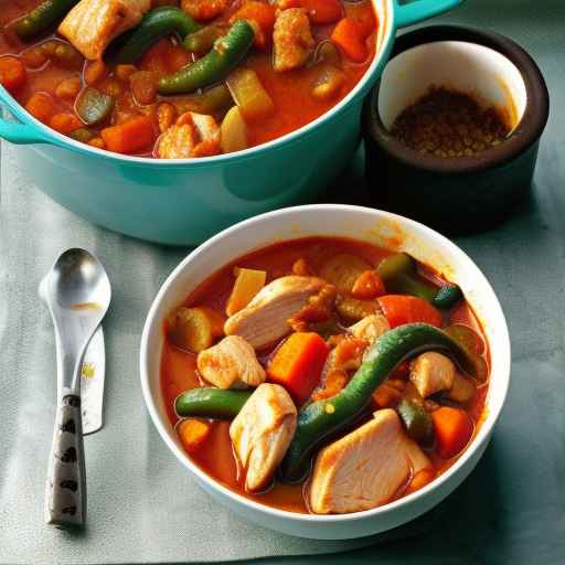 Пряное рагу из курицы и овощей
