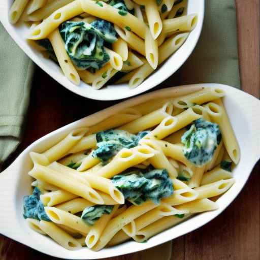 Макаронные ракушки со шпинатом и артишоками