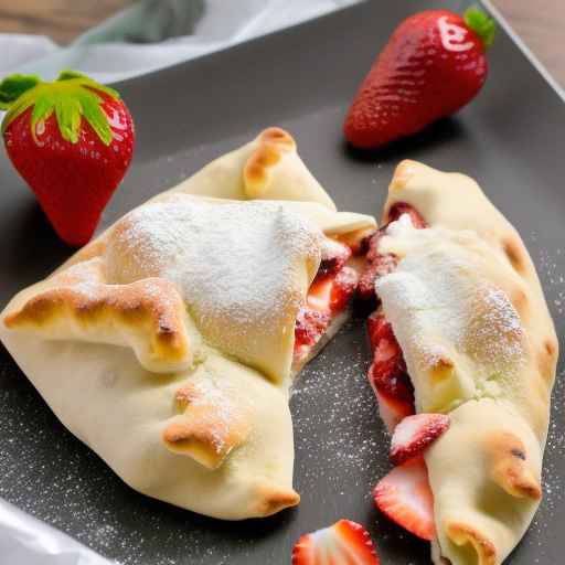 Кальцоне с клубникой и сливочным сыром