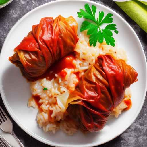 Фаршированные голубцы с курицей и рисом