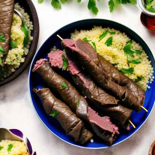 Фаршированные виноградные листья с говядиной и кускусом