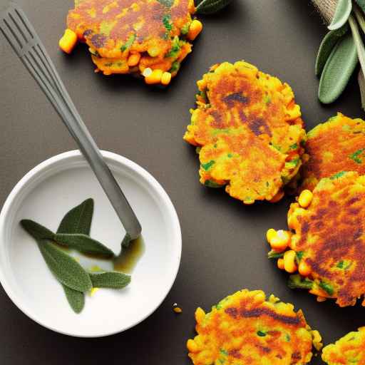 Кукурузные оладьи из сладкого картофеля и шалфея
