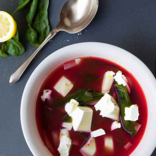Борщ из мангольда с лимоном и фетой