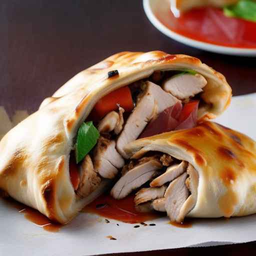 Кальцоне с курицей терияки