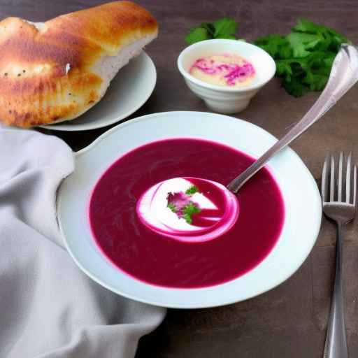 Борщ из индейки и свеклы с йогуртом