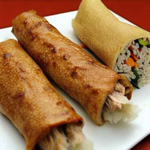 Роллы с индейкой и коричневым рисом