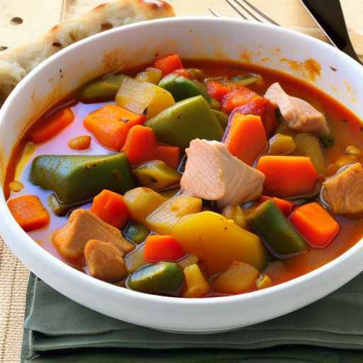 Тушеная индейка с овощами
