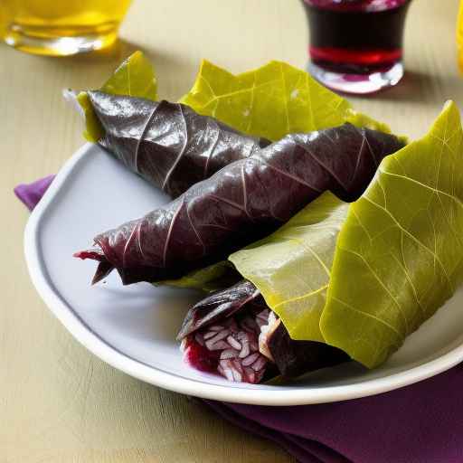 Фаршированные виноградные листья с индейкой и диким рисом