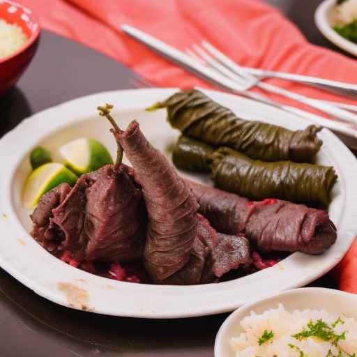 Украинские фаршированные виноградные листья с бараниной и рисом