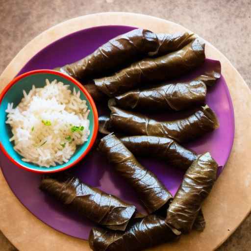 Фаршированные телятиной и рисом виноградные листья