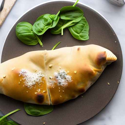 Вегетарианские кальцоне с сыром моцарелла, шпинатом и артишоками