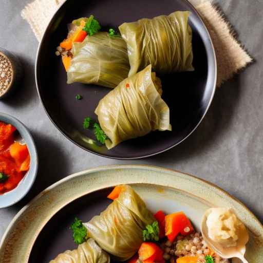 Вегетарианские голубцы с гречкой и овощами