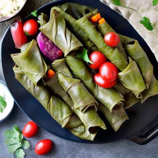 Вегетарианские фаршированные виноградные листья с киноа и овощами