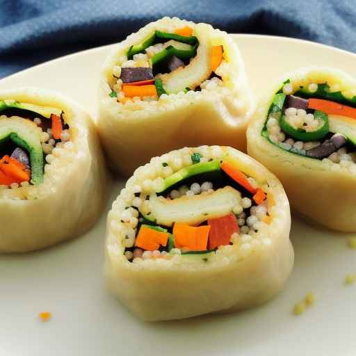Вегетарианские фаршированные рулеты с кускусом и овощами