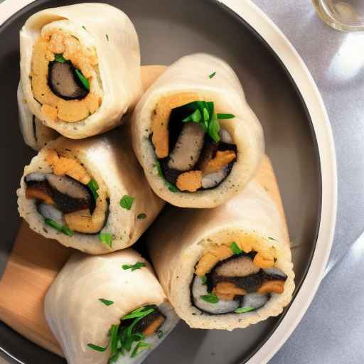 Вегетарианские фаршированные рулеты с пшеном и грибами