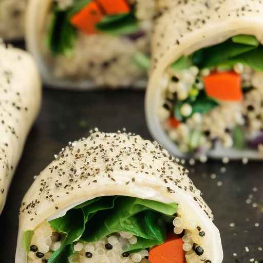 Вегетарианские фаршированные роллы с киноа и овощами