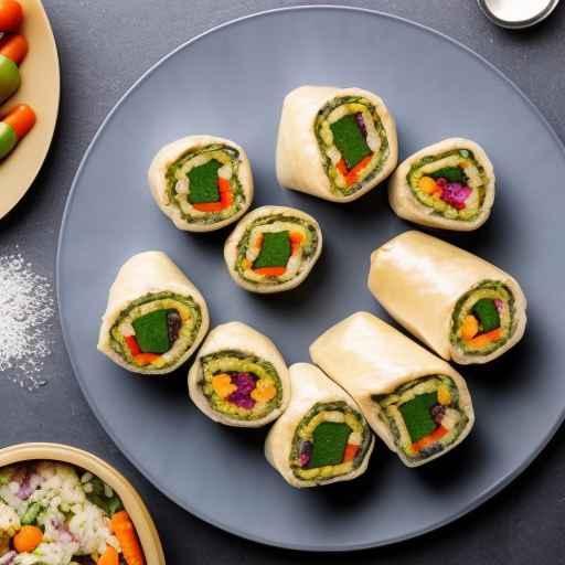 Вегетарианские фаршированные роллы с рисом и овощами