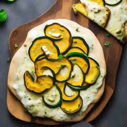 Пицца из цуккини и сквоша с песто и моцареллой