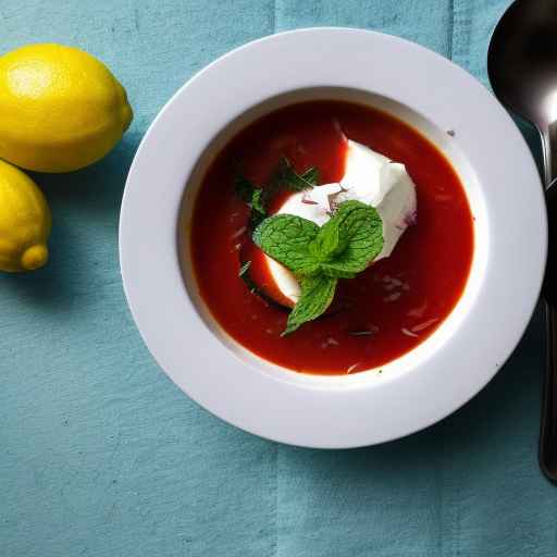 Борщ из цуккини с мятой и лимоном